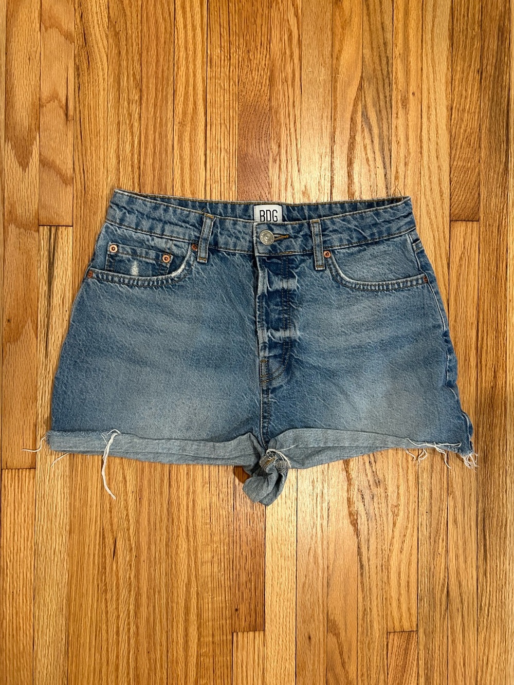 Urban Outfitters BDG Medium Blue High-Rise Denim Shorts
